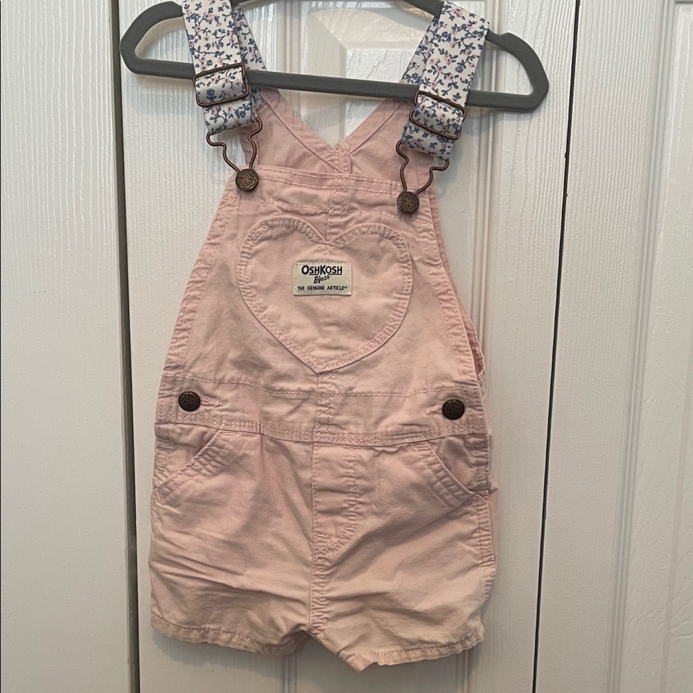 OshKosh B'gosh Light Pink girls shortalls 12 months